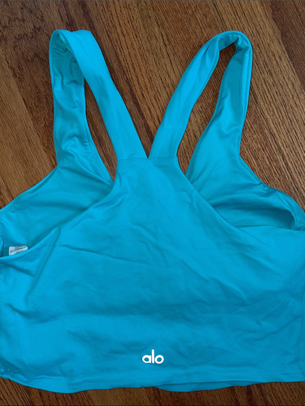 ALO Yoga - Airbrush Real Bra Tank (Bright Aqua - Medium - Picture 4 of 4